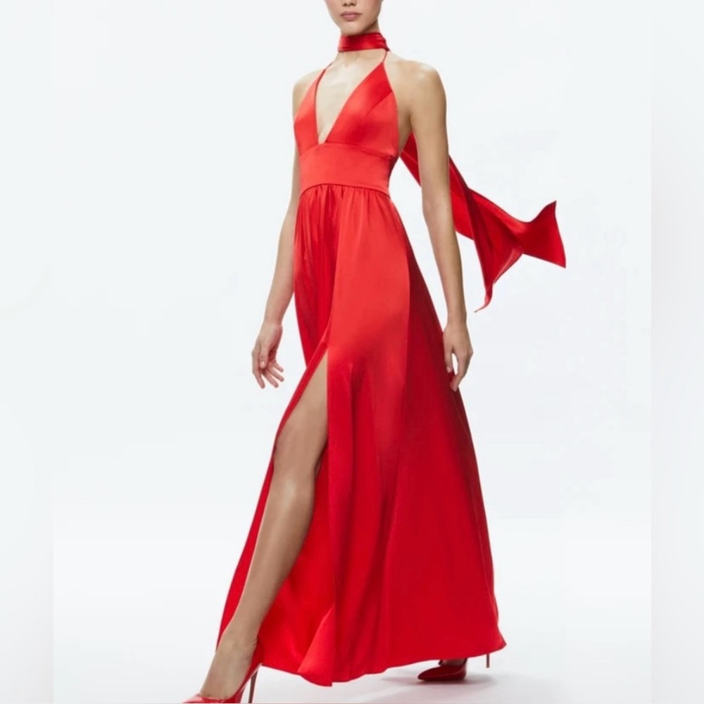 Alice + Olivia Red Backless Dress